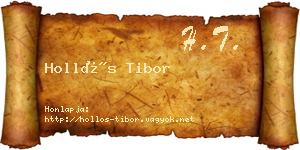 Hollós Tibor névjegykártya
